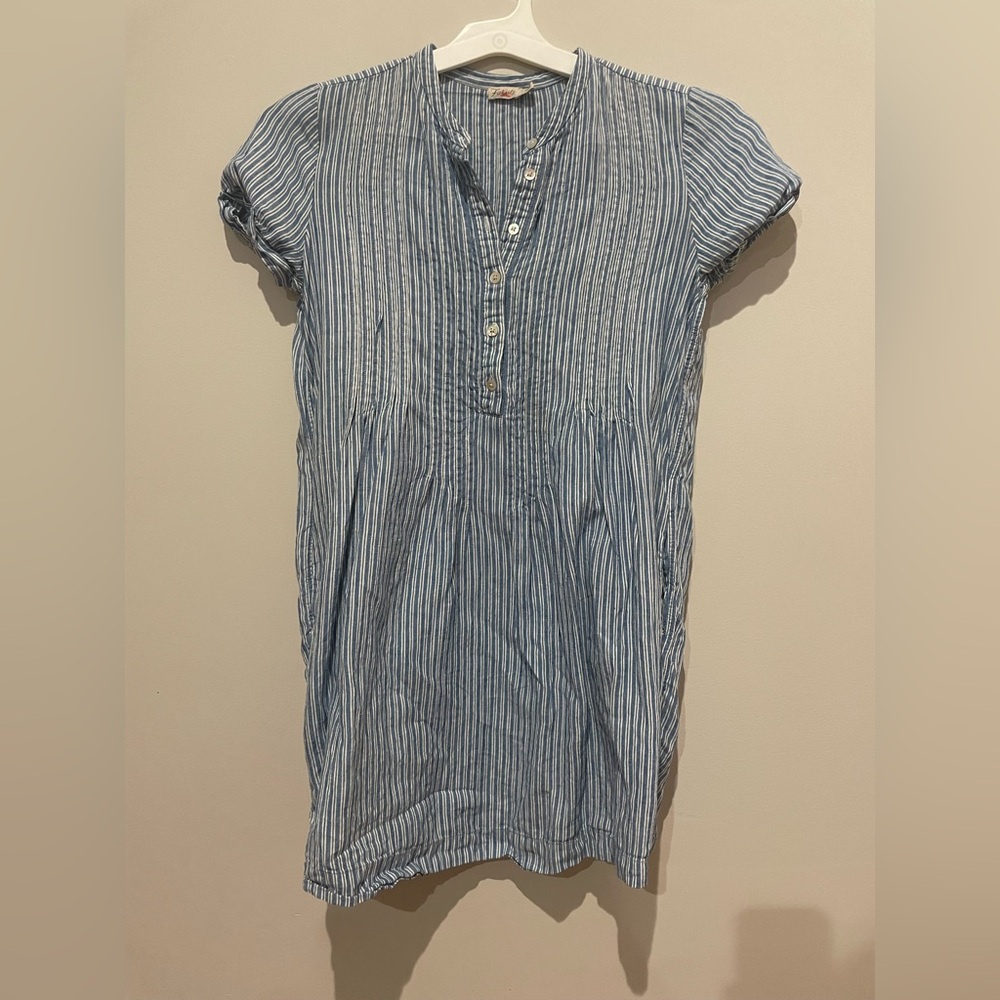 Faherty 100% linen button up shirt dress